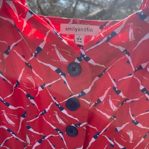 Red diving girl print rockabilly dress with pockets size Medium - Picture 4 of 8